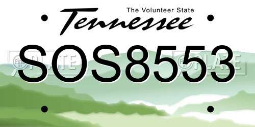 SOS8553 Tennessee License Plate