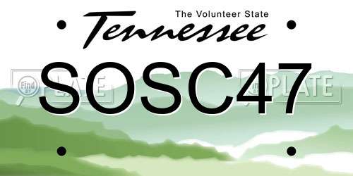 SOSC47 Tennessee License Plate