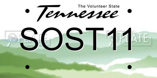 SOST11 Tennessee License Plate