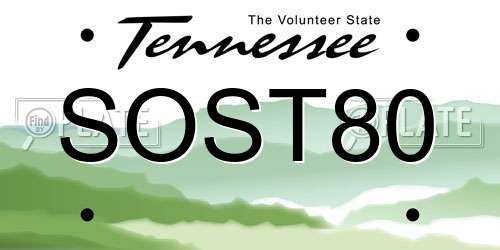 SOST80 Tennessee License Plate