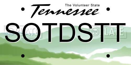 SOTDSTT Tennessee License Plate
