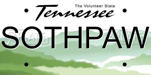 SOTHPAW Tennessee License Plate