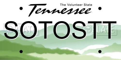SOTOSTT Tennessee License Plate