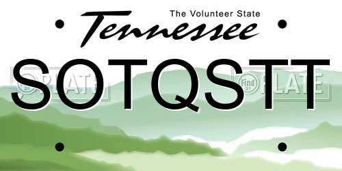 SOTQSTT Tennessee License Plate