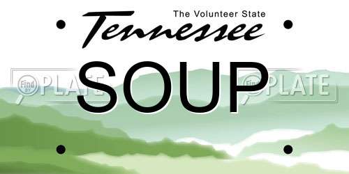SOUP Tennessee License Plate