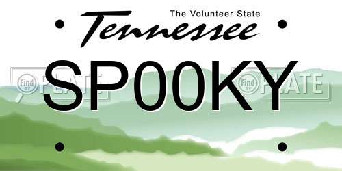 SP00KY Tennessee License Plate