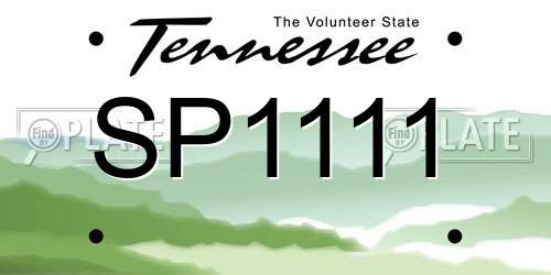 SP1111 Tennessee License Plate