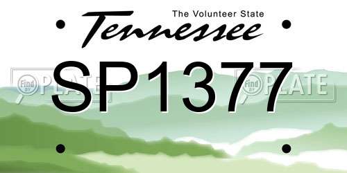 SP1377 Tennessee License Plate