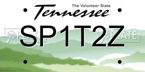 SP1T2Z Tennessee License Plate