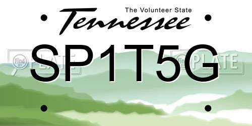 SP1T5G Tennessee License Plate