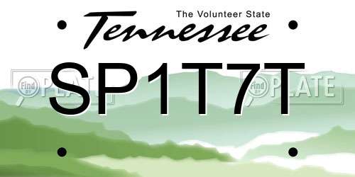 SP1T7T Tennessee License Plate