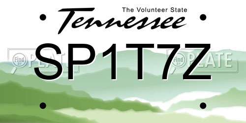 SP1T7Z Tennessee License Plate