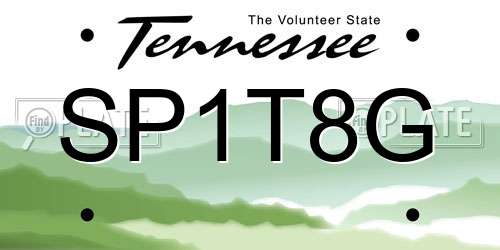 SP1T8G Tennessee License Plate