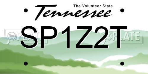 SP1Z2T Tennessee License Plate