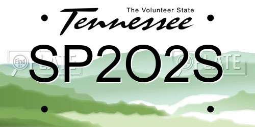 SP2O2S Tennessee License Plate