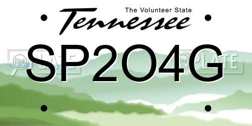 SP2O4G Tennessee License Plate