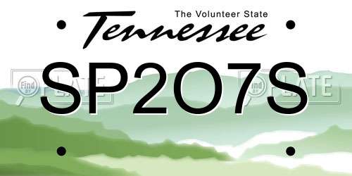 SP2O7S Tennessee License Plate