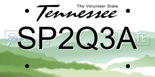 SP2Q3A Tennessee License Plate
