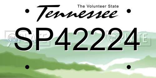 SP42224 Tennessee License Plate