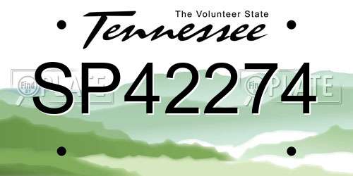 SP42274 Tennessee License Plate
