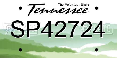 SP42724 Tennessee License Plate
