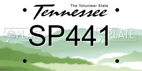 SP441 Tennessee License Plate