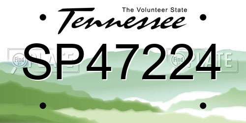SP47224 Tennessee License Plate