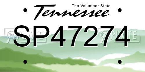 SP47274 Tennessee License Plate