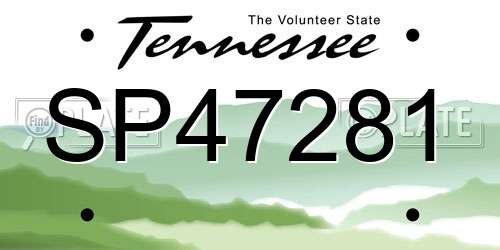SP47281 Tennessee License Plate