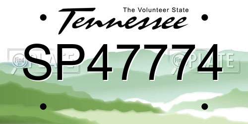 SP47774 Tennessee License Plate