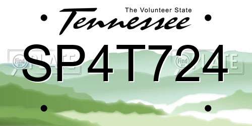 SP4T724 Tennessee License Plate
