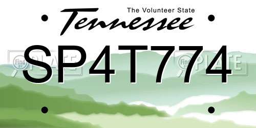 SP4T774 Tennessee License Plate
