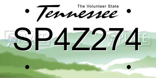 SP4Z274 Tennessee License Plate