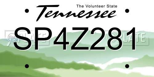 SP4Z281 Tennessee License Plate