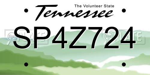 SP4Z724 Tennessee License Plate