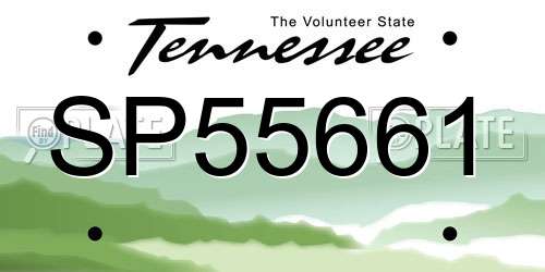 SP55661 Tennessee License Plate