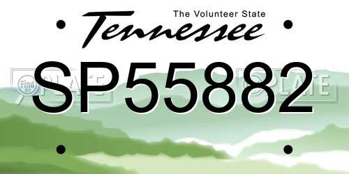 SP55882 Tennessee License Plate