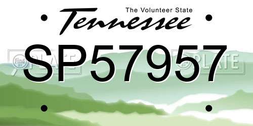 SP57957 Tennessee License Plate