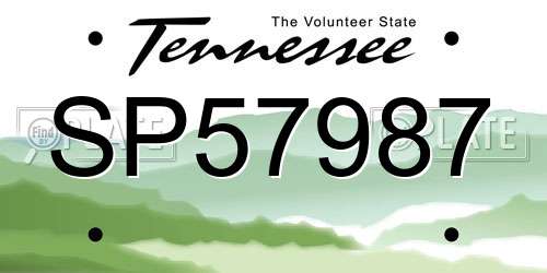 SP57987 Tennessee License Plate