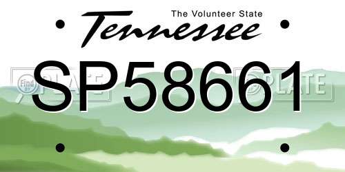 SP58661 Tennessee License Plate