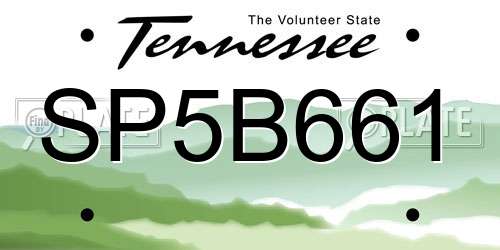 SP5B661 Tennessee License Plate