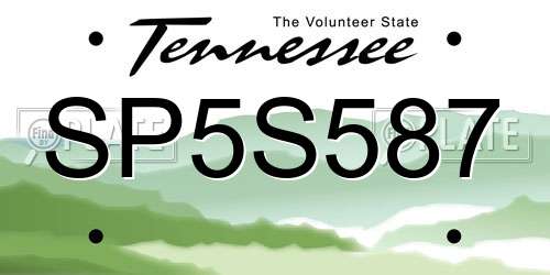 SP5S587 Tennessee License Plate