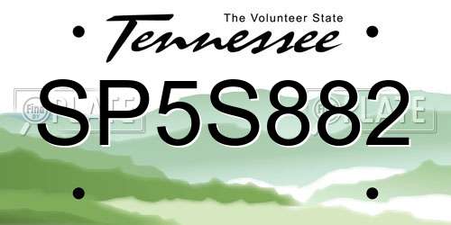 SP5S882 Tennessee License Plate