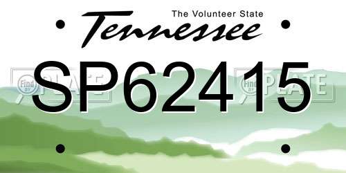 SP62415 Tennessee License Plate