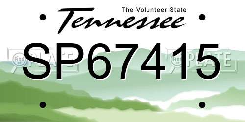 SP67415 Tennessee License Plate