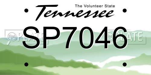 SP7046 Tennessee License Plate