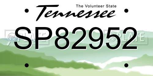 SP82952 Tennessee License Plate