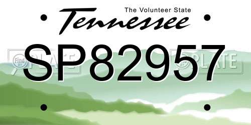 SP82957 Tennessee License Plate
