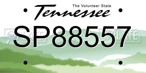 SP88557 Tennessee License Plate