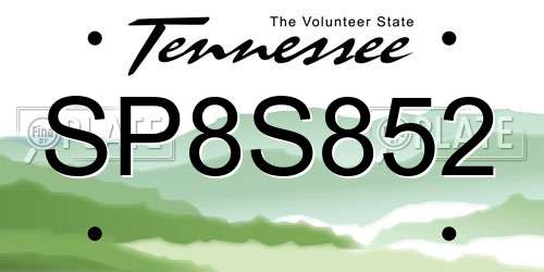 SP8S852 Tennessee License Plate